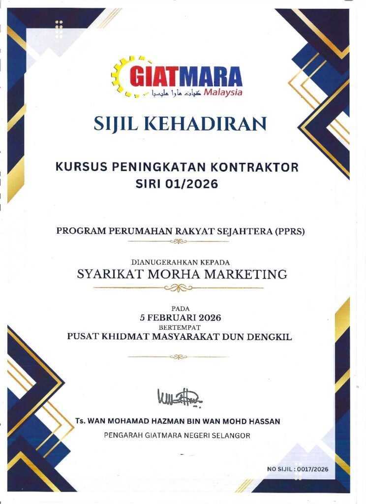 SIJIL KONTRACTOR GIATMARA