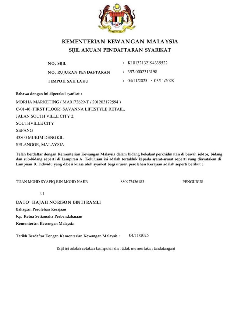 SIJILPENDAFTARANMORHAMARKETING